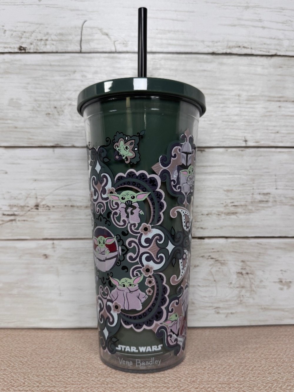 Vera Bradley Star Wars Mandalorian Grogu 24oz Tumbler Green